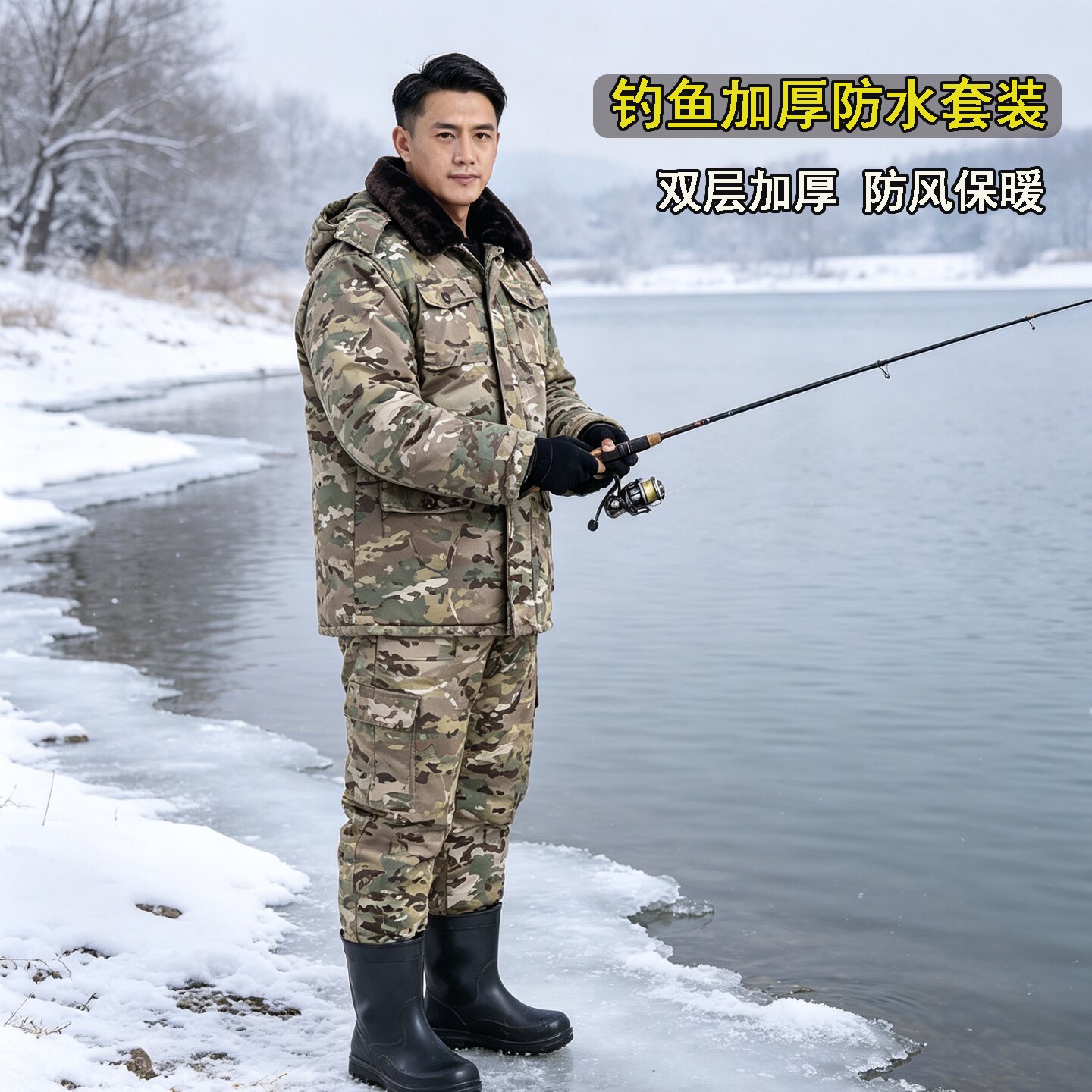 老款军迷棉大衣男冬季迷彩加厚中长款棉袄棉裤套装专用冷库防寒服
