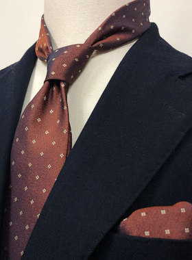 复古红色橘色结婚领带男正装商务新郎伴郎婚礼领带口袋巾套装