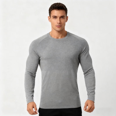 MVT男士LU运动弹力速干长袖健身