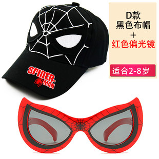 儿童蜘蛛侠棒球帽男童春夏遮阳防晒帽卡通表演帽透气网帽新鸭舌帽