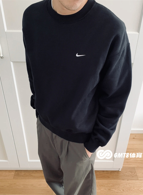 GMT8 耐克专柜 基础款刺绣小勾 Nike圆领卫衣连帽开衫加绒 BV2667