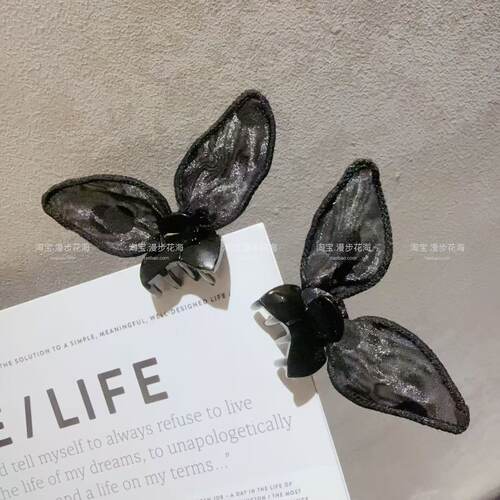 蕾丝兔耳朵小抓夹新款刘海夹小号