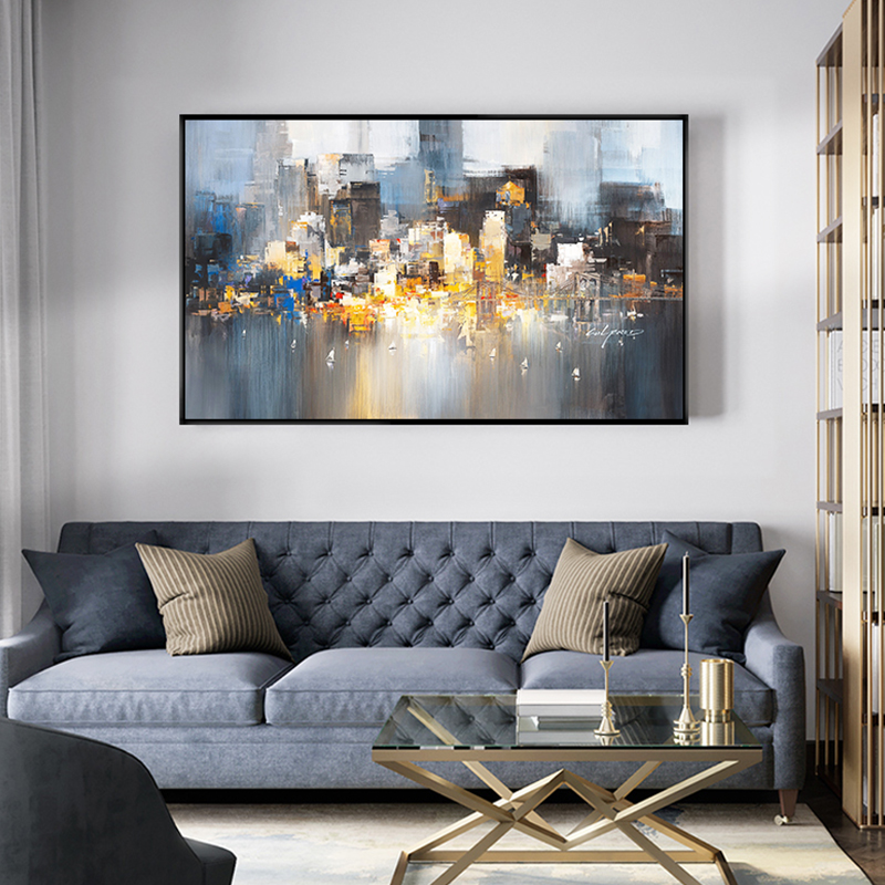 北欧风格壁画沙发背景墙客厅装饰画现代简约玄关餐厅简欧挂画油画
