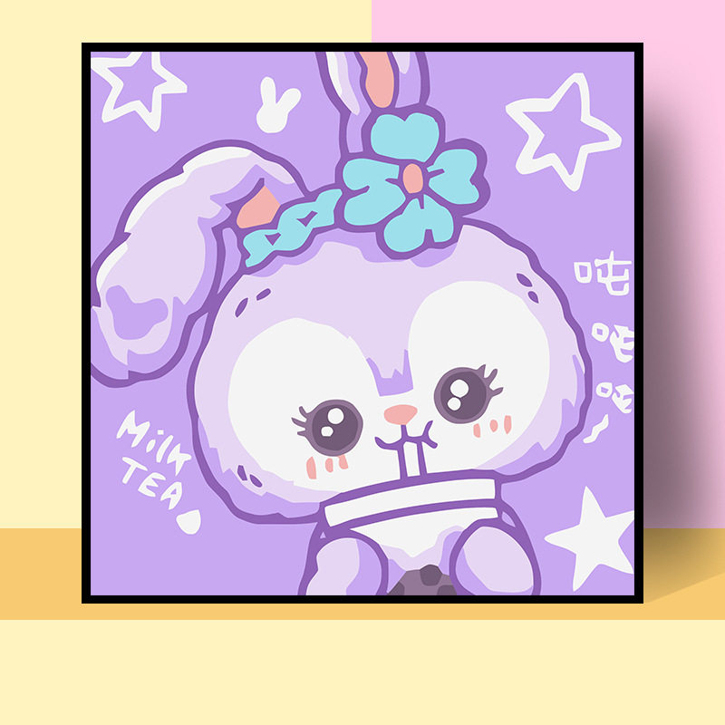 儿童diy数字油画星黛露玉桂狗手工卡通三丽鸥填色油画装饰丙烯画