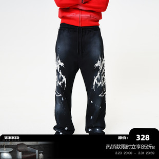 云梯 潮流小众国潮百搭长裤 涂鸦荆棘鸽 美式 卫裤 Vinkid