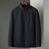 新款 黑色立领短款 轻盈款 冬季 鹅绒羽绒服商务休闲中年男士 夹克外套