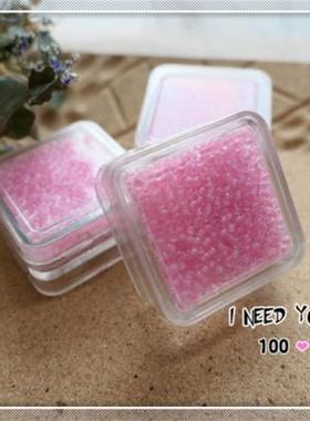 日本古董古董米珠 全新老物外壳磨损 gick beads粉色绿色白色