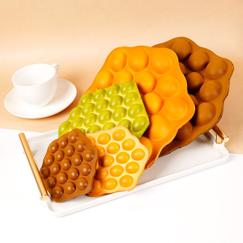 PU仿真鸡蛋仔冰淇淋模型经典港式小吃蛋仔食物摆件解压玩具捏捏乐