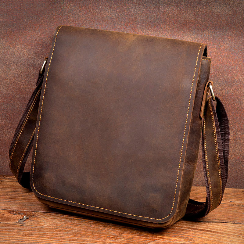 慢时光复古疯马皮男手工头层牛皮单肩包休闲简约斜挎包真皮男士包,箱包皮具/热销女包/男包,男士包袋,淘宝优惠券,粉丝福利购,淘宝优惠卷