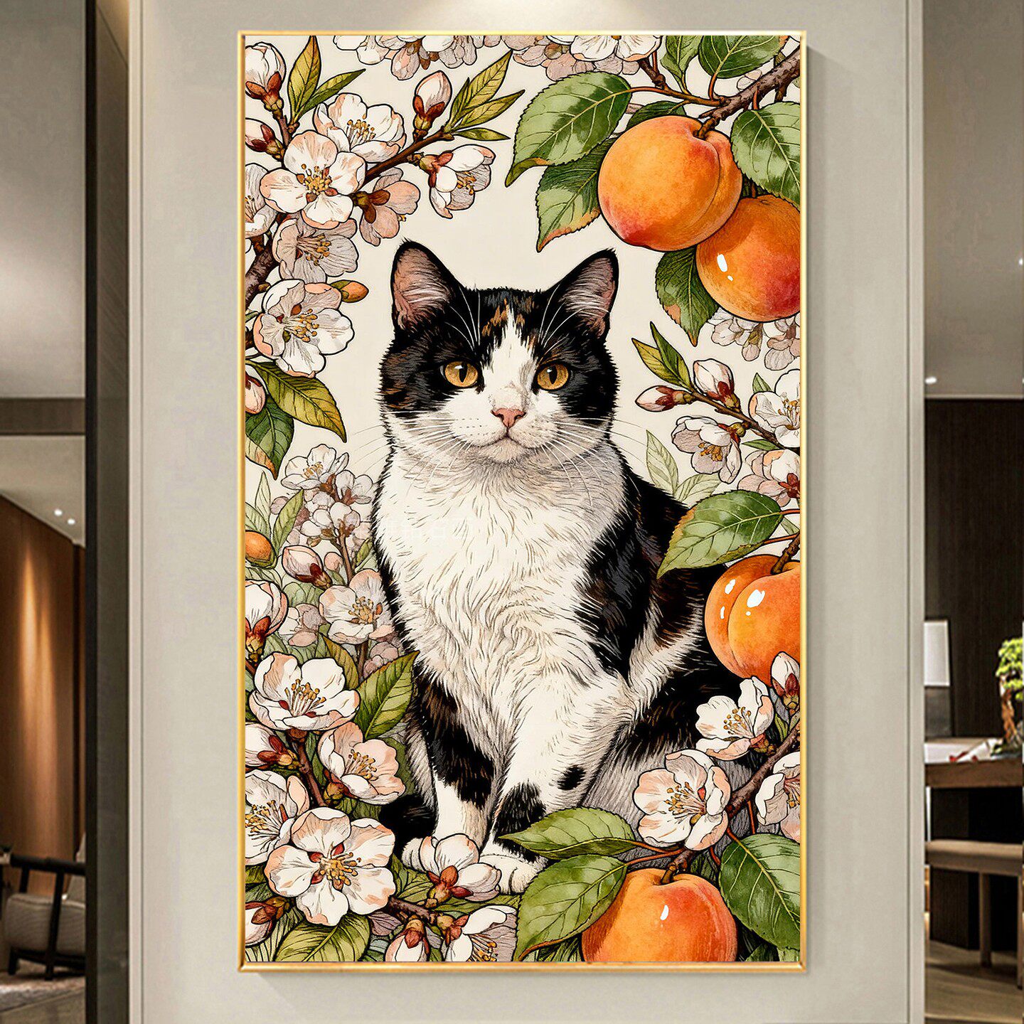 2026新款DIY树脂方钻满钻粘贴钻钻石画砖石绣海棠花杏子猫咪玄关