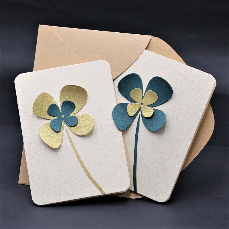 四叶草贺卡片送男女朋友老公生日礼物祝福手写心愿卡定制创意素雅