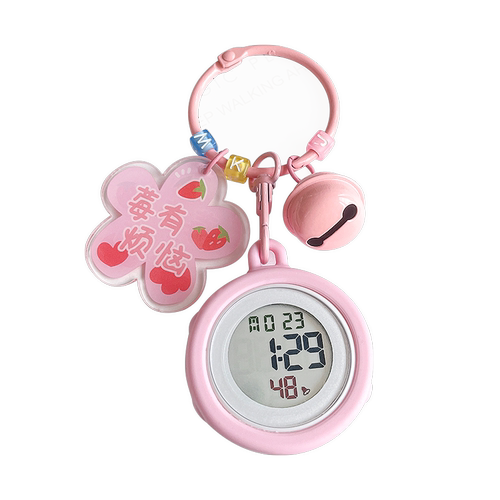 卡通钥匙扣挂表女生大表盘夜光初高中学生表挂包包迷你小表儿童表