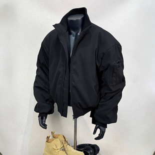 美式复古cleanfit哈灵顿夹克棉服男款春季廓形短款外套薄款棒球服