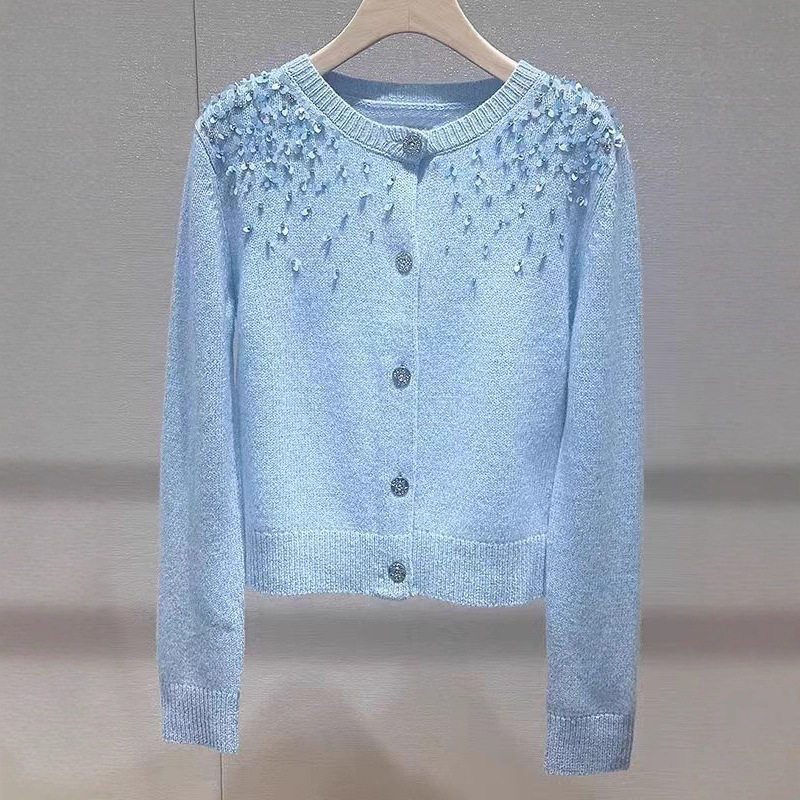 2025秋冬季新款设计感超好看重工亮片针织长袖女装独特气质上衣潮,女装/女士精品,毛针织衫,淘宝优惠券,粉丝福利购,淘宝优惠卷