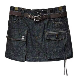 深圳南油高端女装2025冬季新款时尚工装风多口袋短款牛仔半身裙女