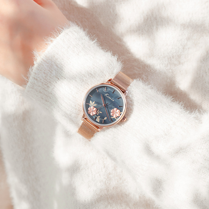 法国小众手表女ins风森系学生韩版简约气质网红轻奢手表女防水