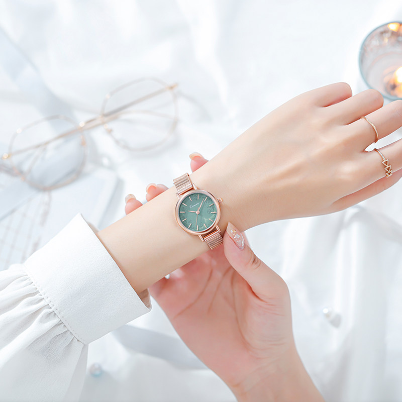 kimio法国小众手表女ins风细带小巧学生印花简约气质少女防水手表