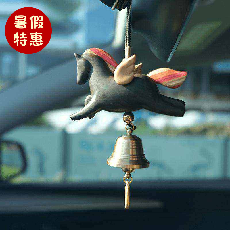 进口原木手工木马高档车内挂件