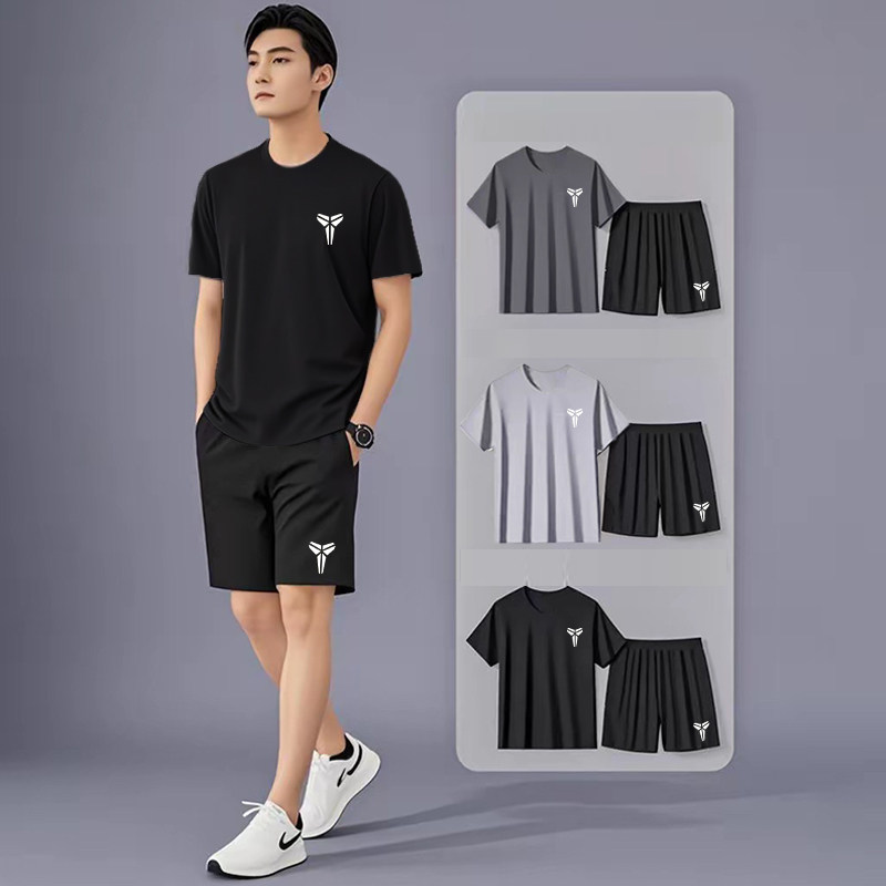 夏季运动宽松短袖短裤套装青少年不起球男款帅气休闲跑步速干衣潮,男装,T恤,淘宝优惠券,粉丝福利购,淘宝优惠卷