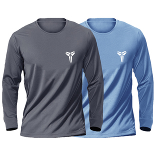 四季大码冰丝网眼速干纯色长袖圆领运动跑步服T恤男士健身训练服