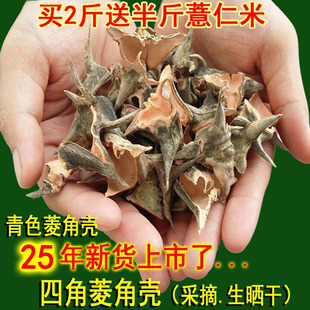 2025自然晒干野外生长新鲜四角菱角菱角壳干货红菱角壳无肉菱角皮