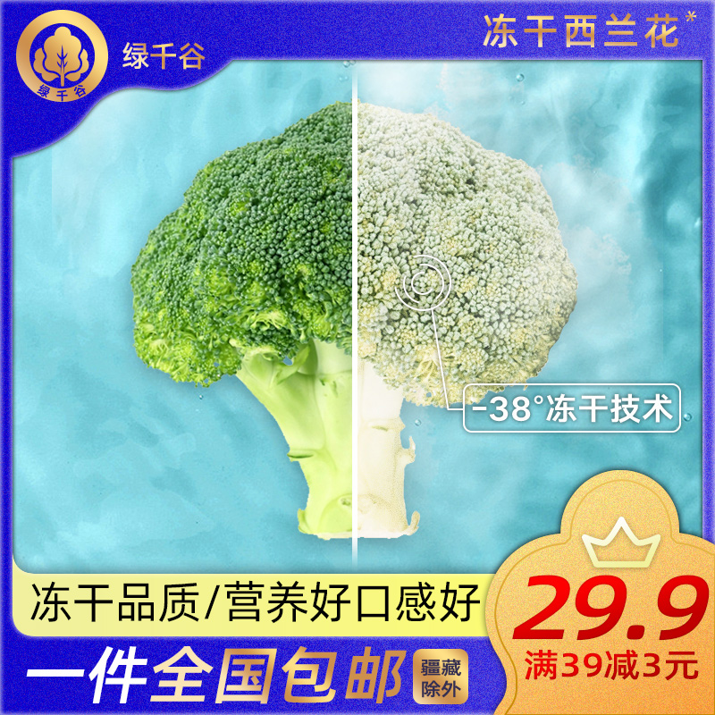 绿千谷脱水蔬菜干 FD宇航冻干西兰花花菜 蔬菜制品营养方便蔬菜干