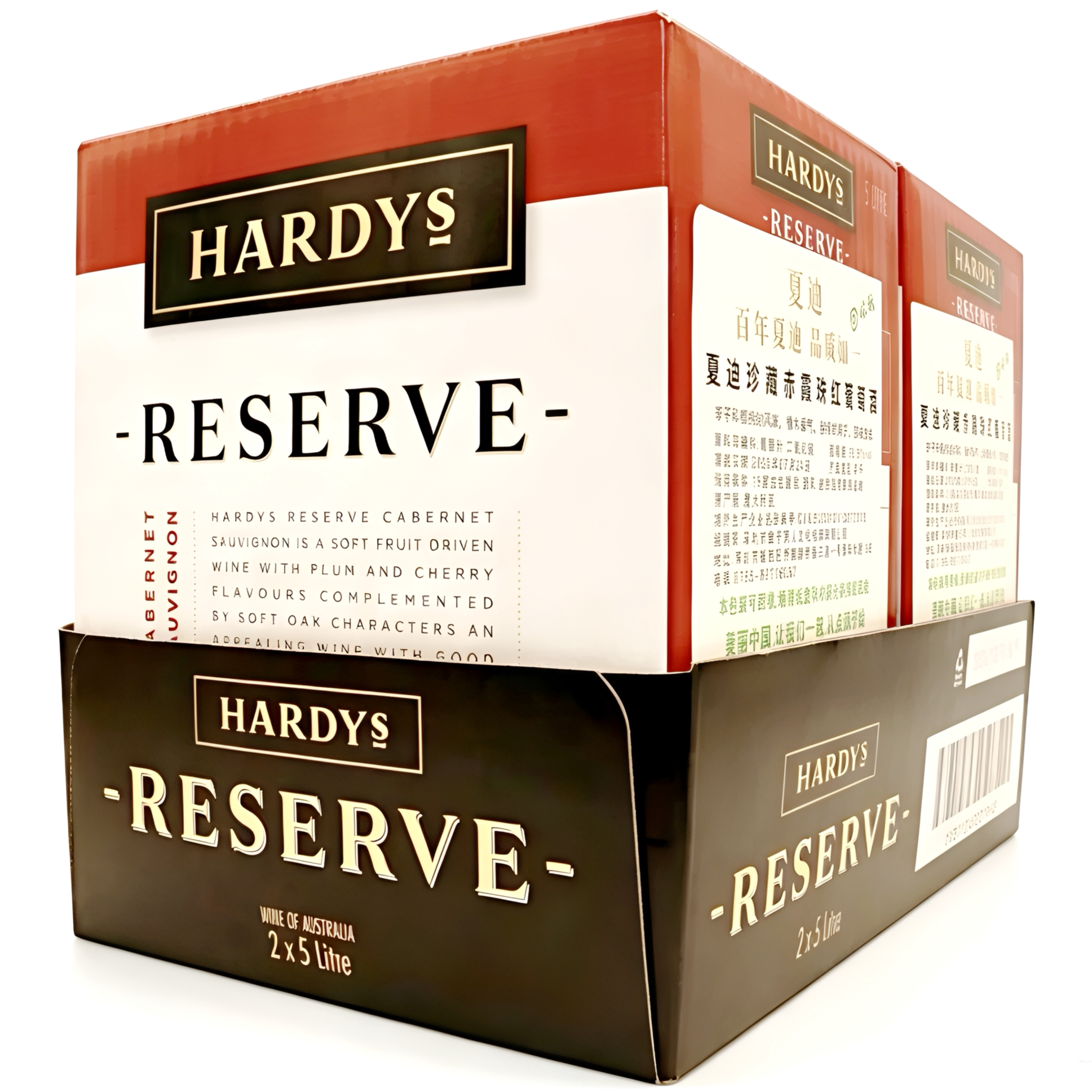 HARDYS夏迪珍藏赤霞珠红葡萄酒5升盒装袋装澳大利亚原装进口红酒