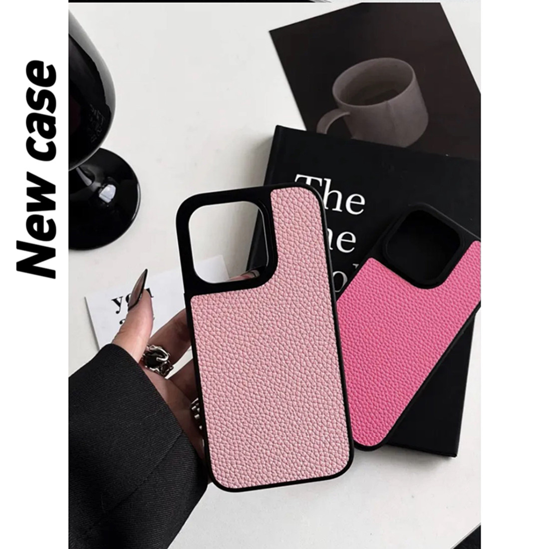 iPhone14荔枝纹彩色手机壳