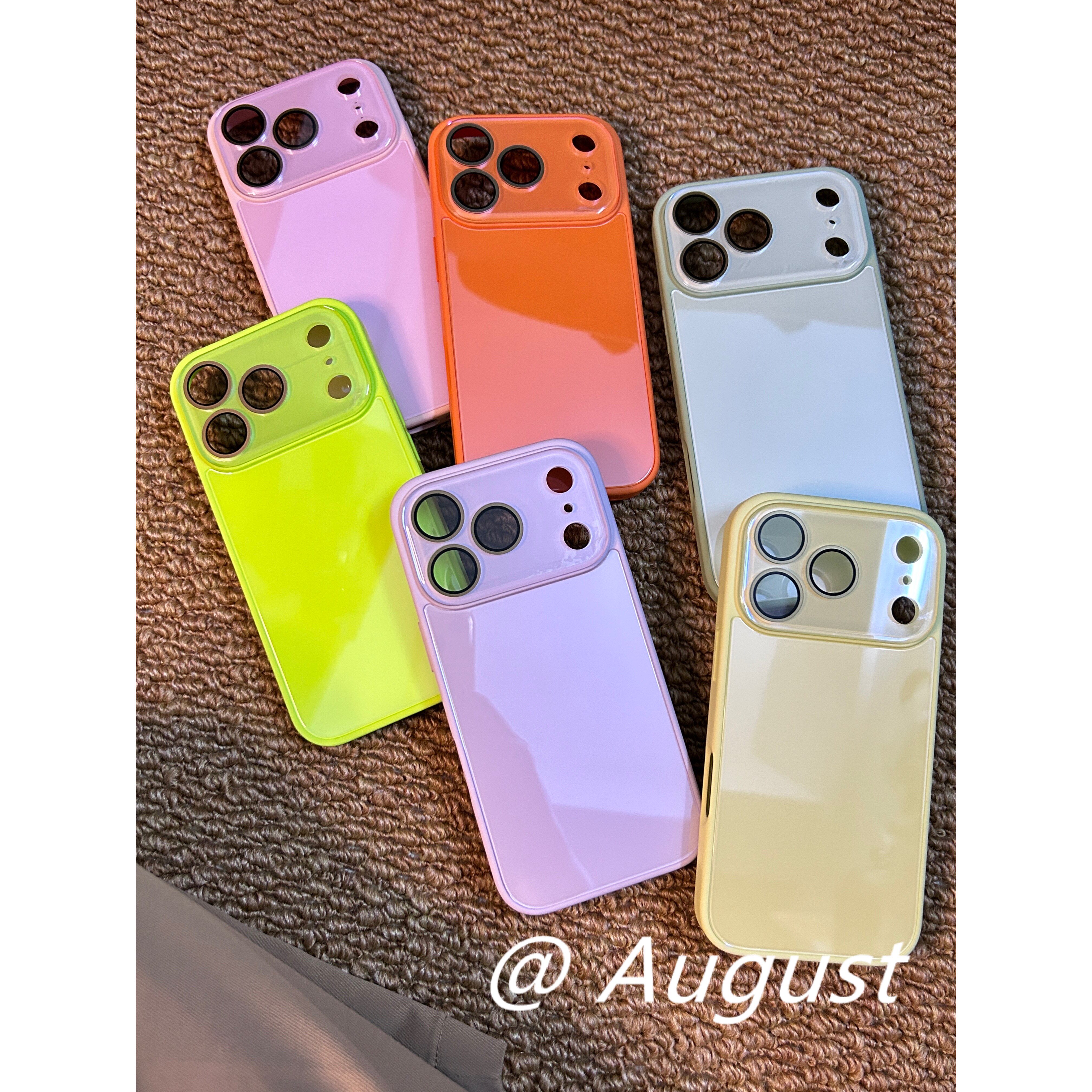 AUGUST玻璃电镀苹果防摔手机壳