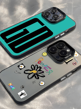 GD字母适用苹果17promax手机壳iPhone16权志龙15同款13明星14周边11潮牌12mini新款xr高级xs彩银8plus/7p菊花