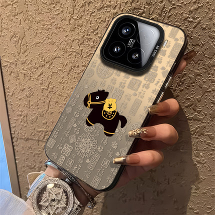 小黑马百福图适用小米17promax手机壳note14新年15马年13红米k90k80k70至尊k60k50k40/turbo4/civi5/12s/11男