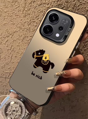 2026小黑马手机壳适用oppofindx9pro/findx8马上有钱reno14/15/k12马年11新年13发财9新款7高级6男5+4se女3/2