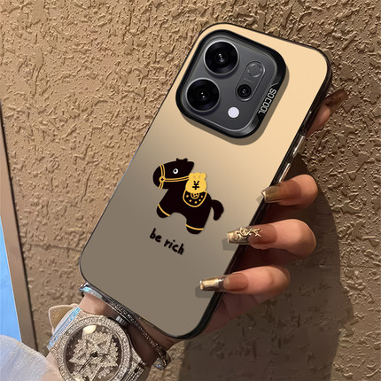 2026小黑马手机壳适用oppofindx9pro/findx8马上有钱reno14/15/k12马年11新年13发财9新款7高级6男5+4se女3/2