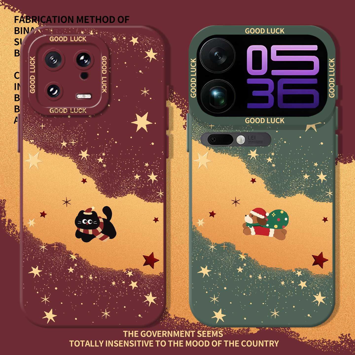 圣诞星河腊肠狗黑猫女款手机壳