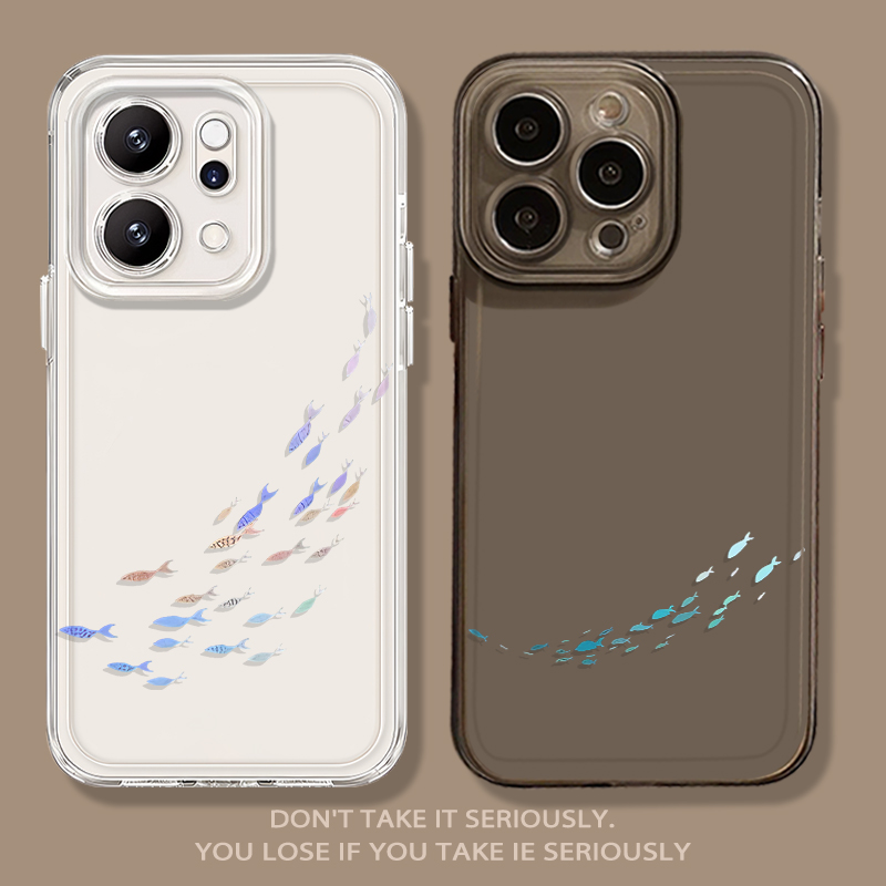 梦幻鱼群简约文艺小清新手机壳