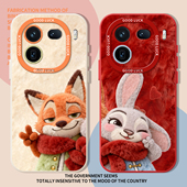 毛绒公仔适用iqoo15手机壳13新款 iqooneo11情侣12pro朱迪10s尼克z9turbo秋冬8se氛围感7超火6男vivo5女z1 u3x