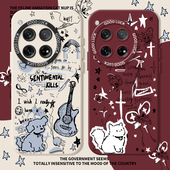 涂鸦吉他适用一加ace5手机壳ace3pro情侣13猫咪t小狗12蝴蝶2v魅族21新款 oneplus 11高级感1 15超火20男9女8