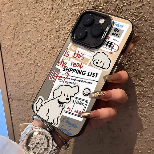 报纸猫咪小狗潮牌超火彩银手机壳