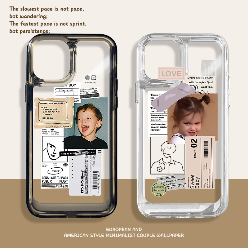 欧美男孩女孩情侣手机壳适用苹果15promax新款iphone14透明创意13高级感小众11一对恩爱12网红超火爆款xr简约,3C数码配件,手机保护套/壳,淘宝优惠券,粉丝福利购,淘宝优惠卷