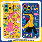 iPhone16多巴胺iPhone13情侣15promax涂鸦11新款 14高级12mini感x 比心男女适用苹果17手机壳新款 8plus7