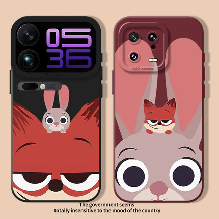 大脸朱迪尼克适用小米17promax手机壳note14情侣15兔子狐狸13红米k90k80k70至尊60k50k40/turbo4/civi5/12s11