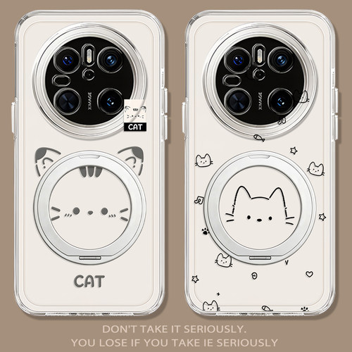 适用mate线条小猫支架手机壳