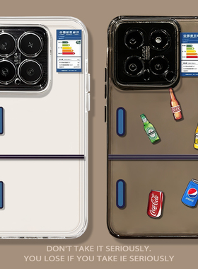 搞怪冰箱适用小米15手机壳14pro透明12红米k80至尊70k60k50k40sk90新款note13趣味turbo4超火11ultra夏天17/9