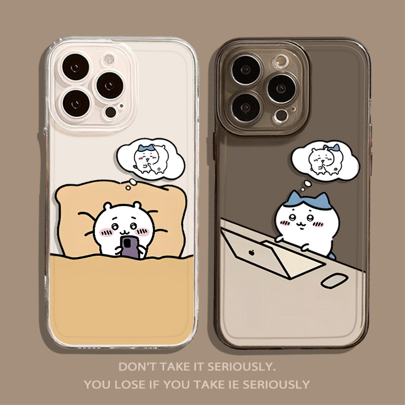 情侣chiikawa透明透黑手机壳