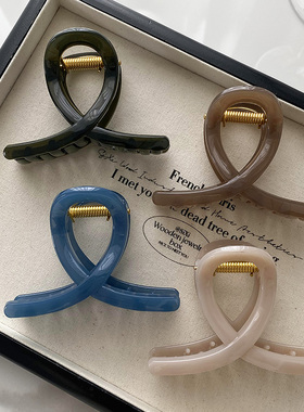 韩系抓夹女适合发量少2025新款高级感后脑勺盘发鲨鱼夹子中号发夹