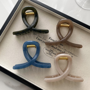 韩系抓夹女适合发量少2025新款高级感后脑勺盘发鲨鱼夹子中号发夹