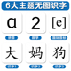 儿童识字卡片全脑记忆多功能无图学习卡6册识字3幼儿园大班学龄前儿童3 6岁小学生识字卡启蒙幼儿认字无图拼音国际音标数学
