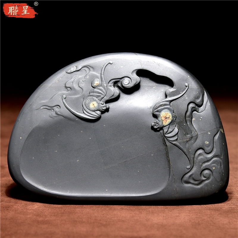 中国歙砚/福寿延年/原石龙尾砚台老坑素砚砚台老坑精品砚台端砚文房