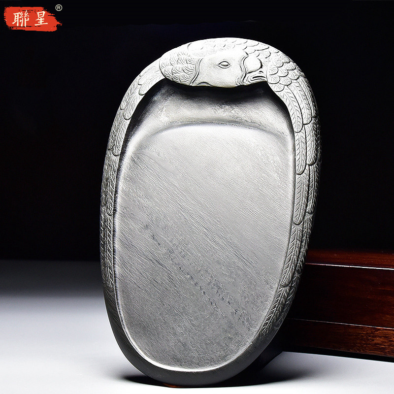 【孤品】正宗歙砚品质老坑眉纹砚台原石艺术羲之爱鹅砚珍藏兼端砚收藏送礼收藏礼品送领导