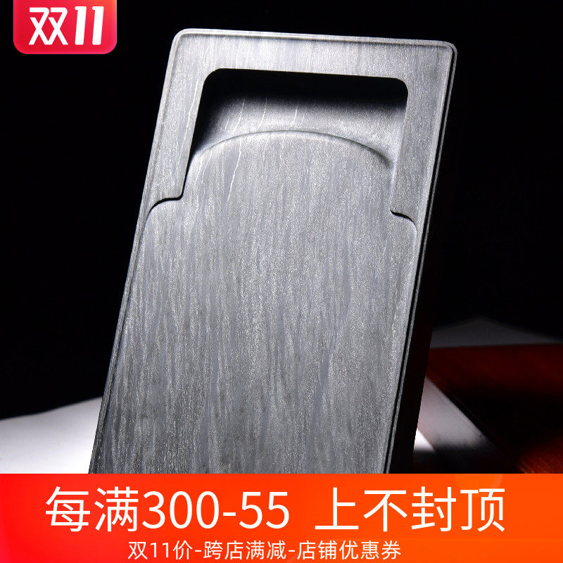 国家非遗 名师张子坚作品《徽州人家》8英寸大素砚 歙砚老坑眉纹砚台 正宗龙尾砚高档砚台收藏送礼佳品